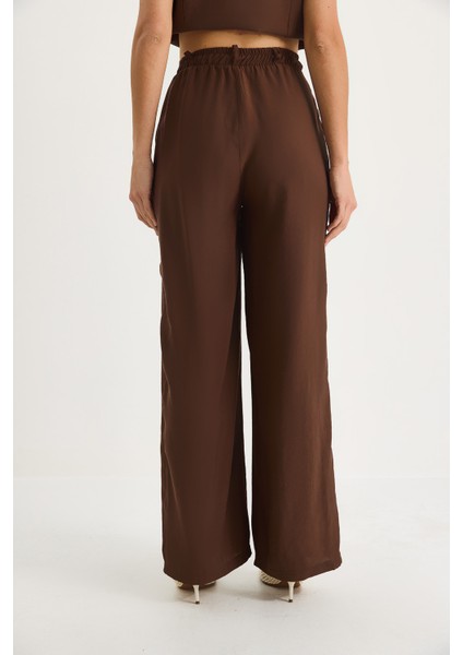 Kadın Bağlamalı Yelek Yüksek Bel Bol Pantolonlu Modal Alt-Üst Takım indirimleri