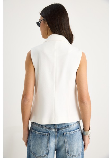 Kadın Şal Yaka Asimetrik Kesim Yelek