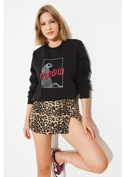 Kadın Leopar Baskılı Sweatshirt fiyatları