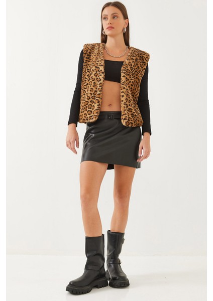 Kadın Leopar Desenli