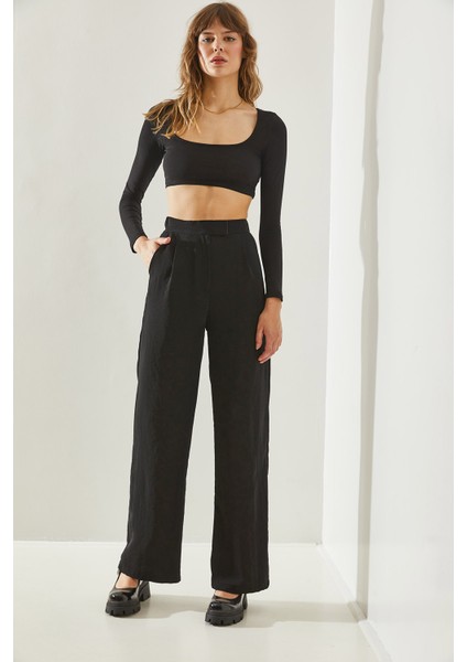 Kadın Lastikli Cırtlı Pantolon