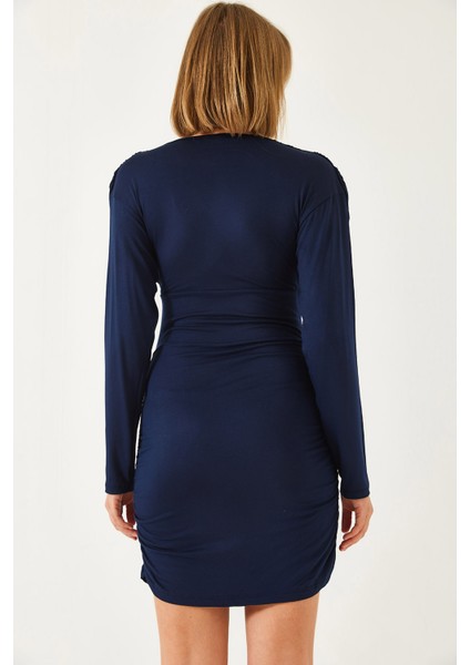 Kadın Yanları Büzgülü Elbise modelleri