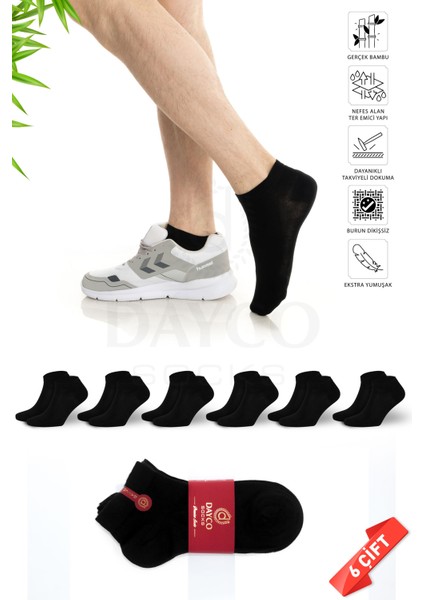 Premium Erkek Bambu Kışlık Patik Çorap Siyah Renk - 20500 - 41-44