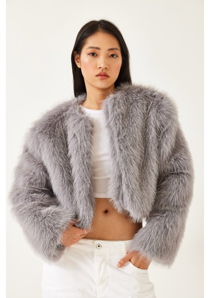 Kadın Suni Kürkllü Astarlı Mont