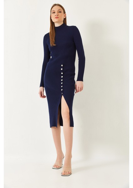 Kadın Fitilli Düğmeli Triko Elbise fiyatları