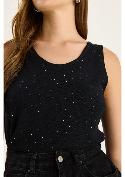 Kadın Desenli Kalın Askılı Dijital Baskılı Regular Yazlık Örme Bluz indirimleri