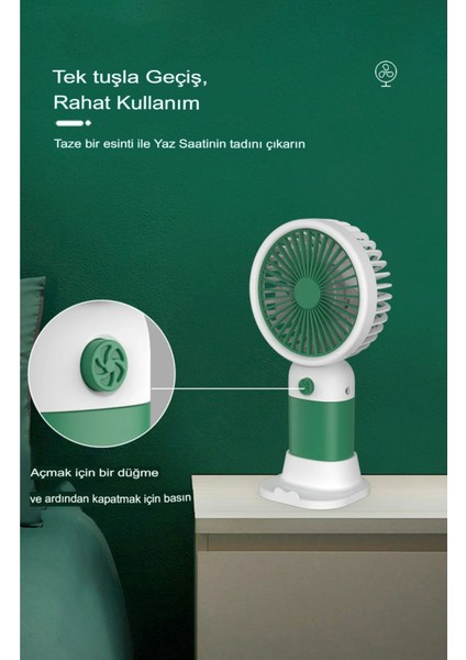 Meyveli Masa Standlı Model Şarjlı El Fanı Serinletici Taşınabilir Fan indirimleri