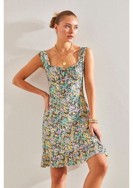 Kadın Askılı Desenli Elbise fiyatları