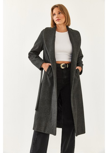 Kadın Kuşaklı Kaşe Kaban fiyatları