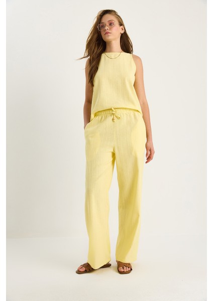 Kadın Keten Bluz Pantolon Takım modelleri