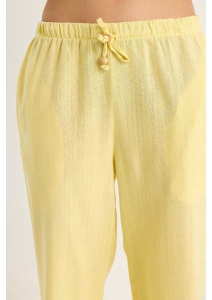 Kadın Keten Bluz Pantolon Takım