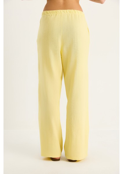 Kadın Keten Bluz Pantolon Takım