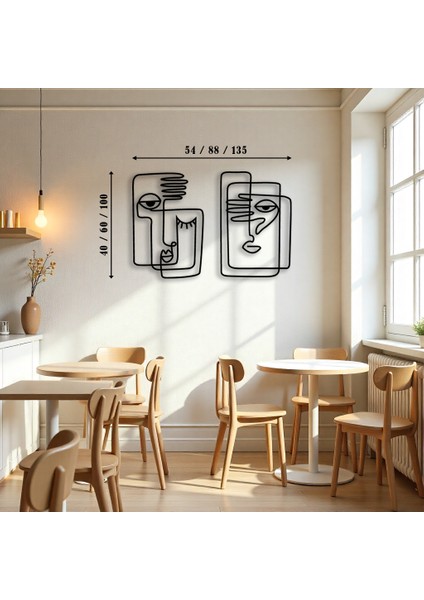 Dekoratif Metal Sanatı Çizgisel Picasso (Picasso Linear) Metal Duvar Tablosu Sanat indirimleri