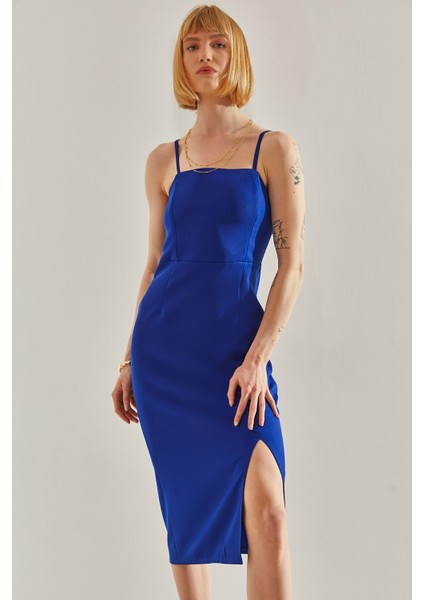 Kadın Yırtmaç Detaylı Ip Askılı Elbise fiyatları