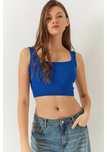 Kadın Askılı Fitilli Kaşkorse Bluz