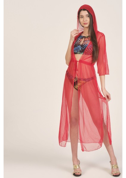 Freshness P-06 Kapüşonlu Uzun Tül Pareo fiyatları