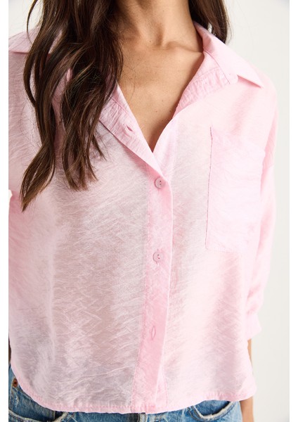 Kadın Yarım Kollu Tek Cep Detaylı Gömlek modelleri