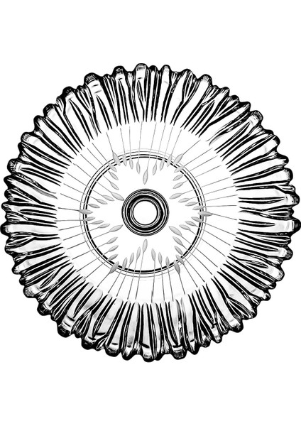 31 cm Ayaklı Cam Meyvelik Pasta Kek Sunum Kasesi Vega Desenli