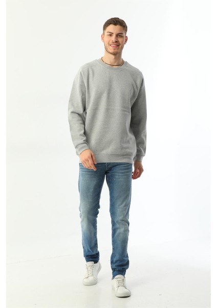 Basic %100 Organik Pamuklu Erkek Sweatshirt fırsatları