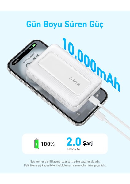 Zolo Powerbank (10.000 Mah, 30W, Manyetik) - iPhone 12 / 13 / 14 / 15 / 16 Serisi Uyumlu - Siyah - A1684 (Anker Türkiye Garantili) fırsatları