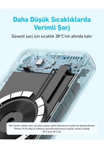 Zolo Powerbank (10.000 Mah, 30W, Manyetik) - iPhone 12 / 13 / 14 / 15 / 16 Serisi Uyumlu - Siyah - A1684 (Anker Türkiye Garantili)