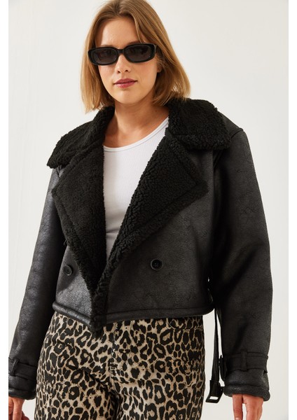 Kadın Aller Detay Crop Lamine Mont fiyatları