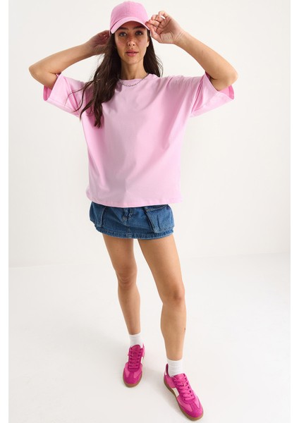 Kadın % Organik Pamuk Oversize Basic T-Shirt