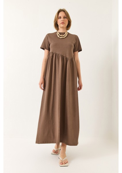 Kadın Büzgülü Uzun Örme Elbise fiyatları