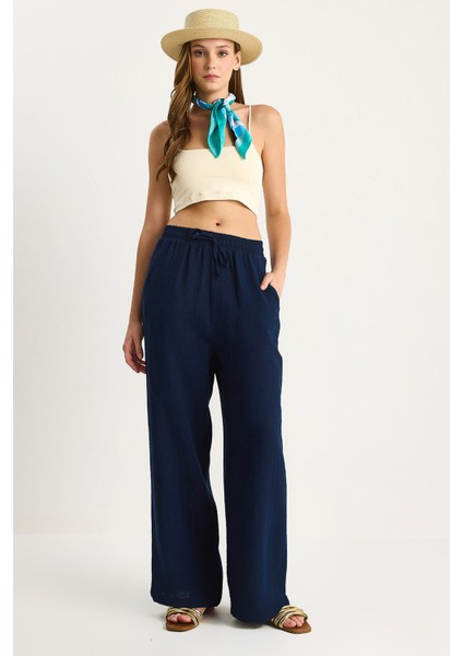 Kadın Müslin Palazzo Pantolon