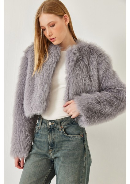 Kadın Suni Kürkllü Astarlı Mont