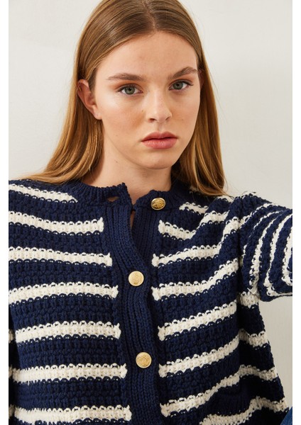 Kadın Çizgili Hırka