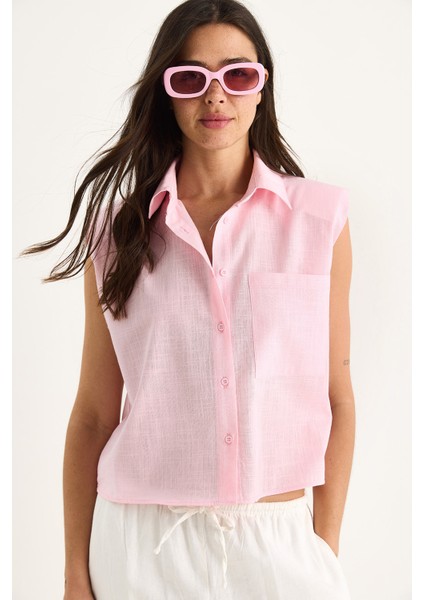 Kadın Vatkalı Kalın Askılı Keten Dokulu Pamuk Gömlek G- fiyatları