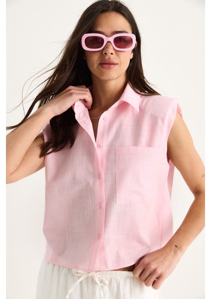 Kadın Vatkalı Kalın Askılı Keten Dokulu Pamuk Gömlek G- modelleri