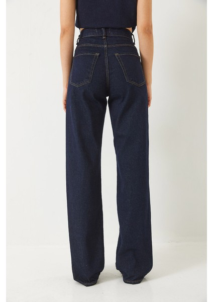 Kadın Yüksek Bel Baggy Denim Pantolon