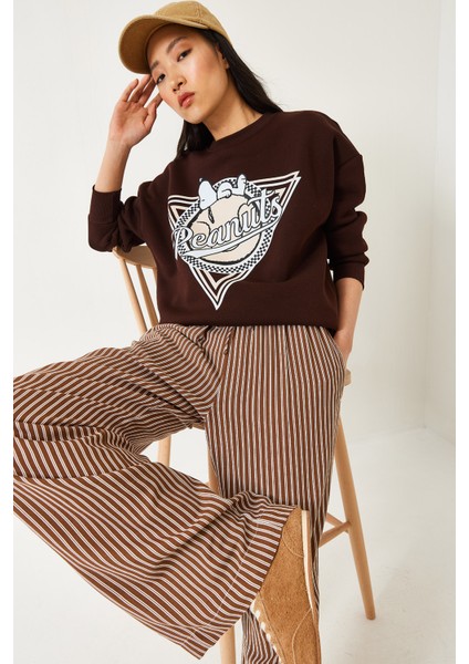 Kadın Üç Iplik Şardonlu Baskılı Sweatshirt fiyatları