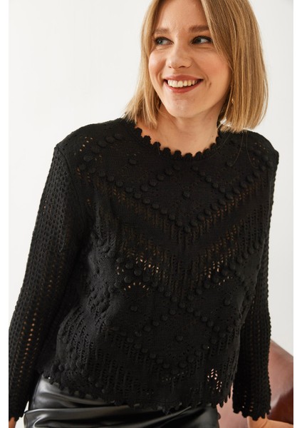 Shade Kadın Ajurlu Triko Bluz