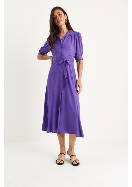 Kadın Kuşaklı Yazlık Gömlek Elbise fiyatları