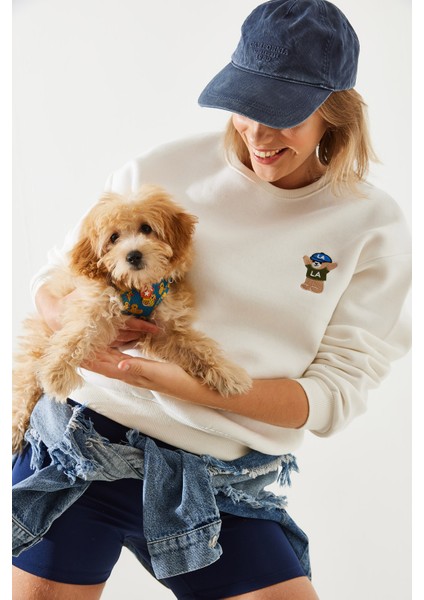 Kadın Nakışlı Iplik Sweatshirt