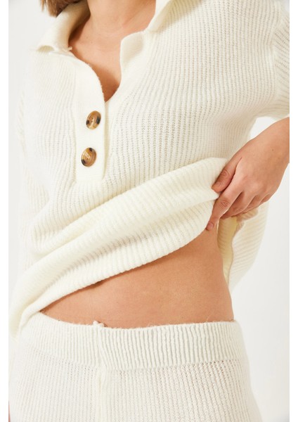 Kadın Gömlek Yaka Kalın Triko Alt Üst Takım fiyatları