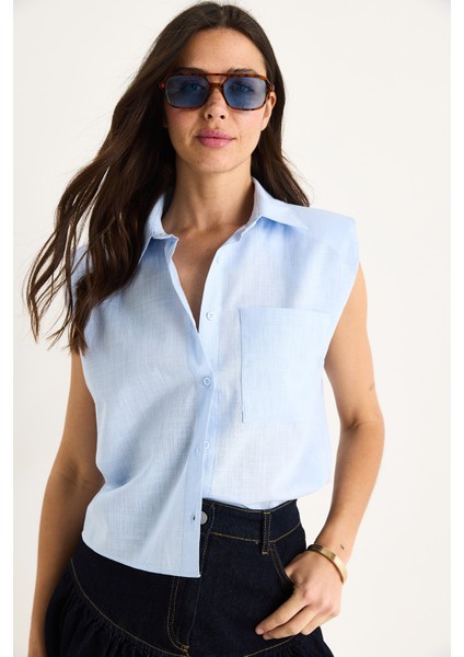 Kadın Vatkalı Kalın Askılı Keten Dokulu Pamuk Gömlek G- fiyatları