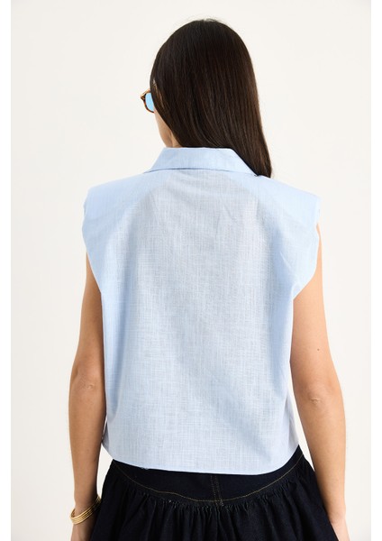 Kadın Vatkalı Kalın Askılı Keten Dokulu Pamuk Gömlek G- modelleri