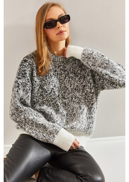 Kadın Inci Taş Detaylı Triko Kazak