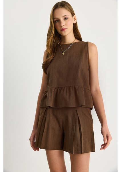 Kadın Keten Bluz Şort Takım indirimleri