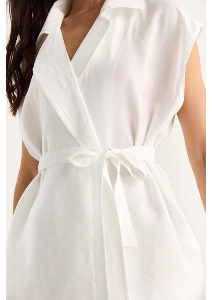 Kadın Kuşaklı Yelek Cep Detaylı Palazzo Pantolonlu Modal Takım indirimleri