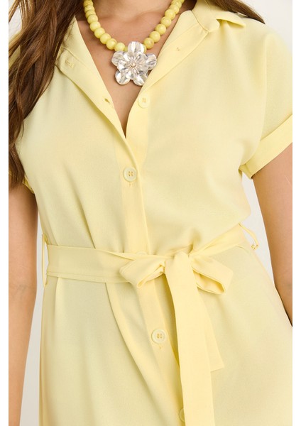 Kadın Kuşak Detaylı Linda Gömlek Elbise fırsatları