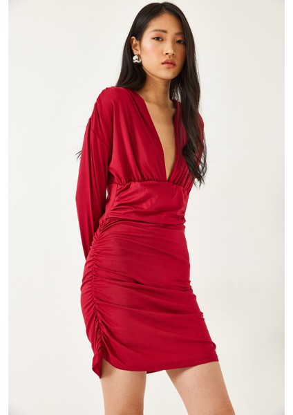 Kadın Yanları Büzgülü Elbise modelleri