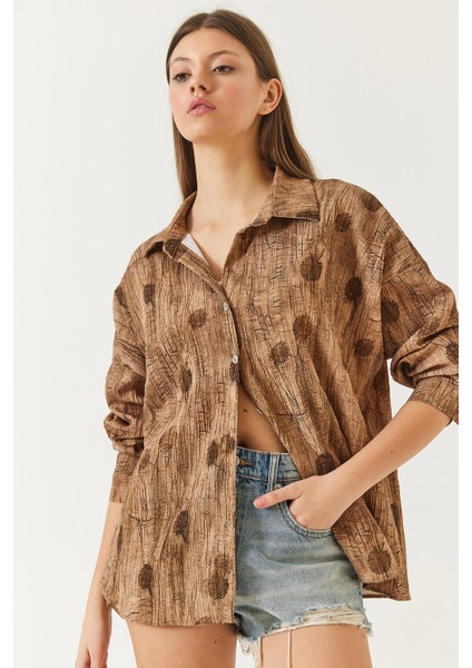 Kadın Düşük Omuz Empirme Oversize Gömlek fiyatları