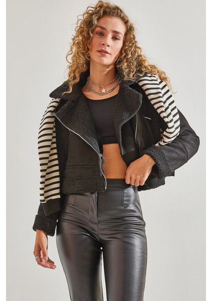 Kadın Süet Peluş Mont