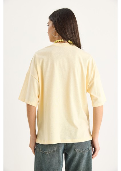Kadın % Organik Pamuk Oversize Basic T-Shirt