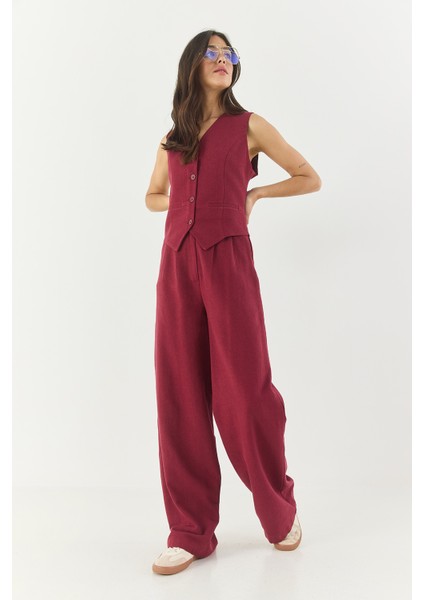 Kadın Yüksek Bel Pantolonlu Yelekli Astarlı Alt-Üst Takım fırsatları